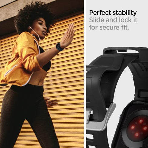 Spigen כיסוי+רצועה ל-Apple Watch Series (45mm / 44mm) – Rugged Armor Pro